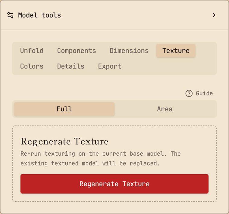 The Texture tab